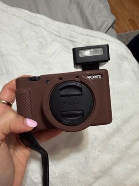 Sony Brown Compact Digital Camera with Pop-Up Flash